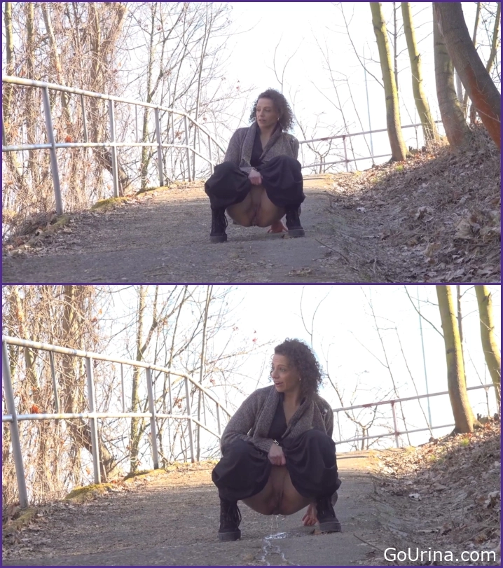 She Moans Then Pees - Golden stream going down, adult pee - 2025