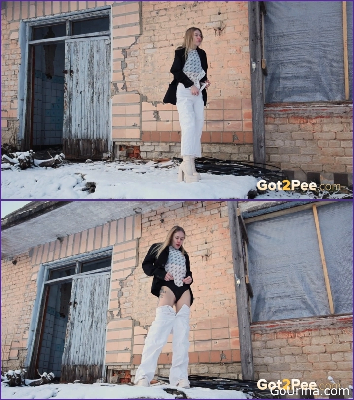 Real Yellow Scene, squats and pees in snow, MPEG-4, Anastasia, 82.8 MB, 2025, pee act