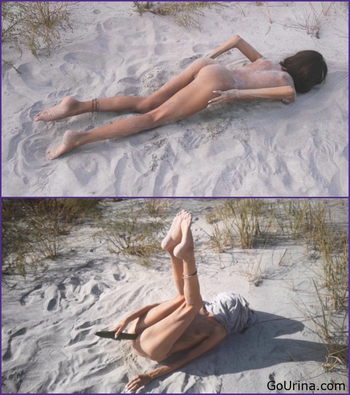 Toilet Tease Moment - Skinny Nudist Teen Fucks Her Tight Pussy With A Huge Cucumber On A Public Beach, Janice Griffeet, piss sex - 2025