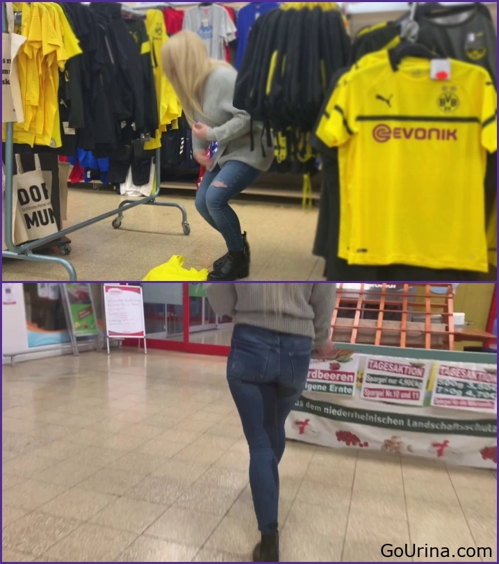 Wet Pants Disaster - piss in the department store pee spray on clothing, Violent, pee slut - 2025