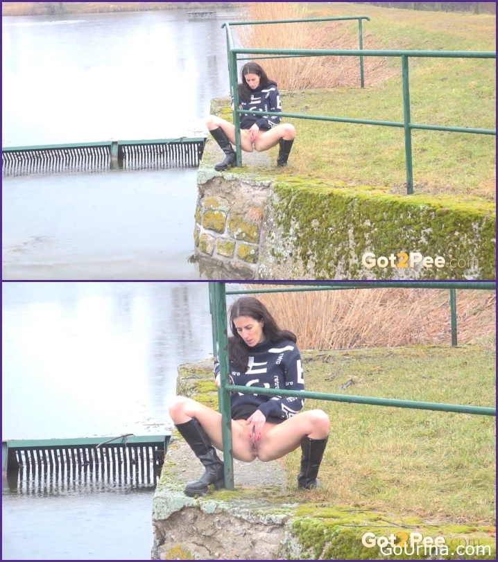 Toilet Tease - Peeing over the edge of a canal, Ali Bordeaux, pee pump - 2025