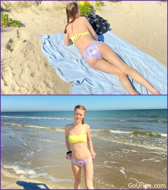 Golden Sex Crave - Peeing in My Diaper At The Beach, Peachypoppy, pee look - 2025