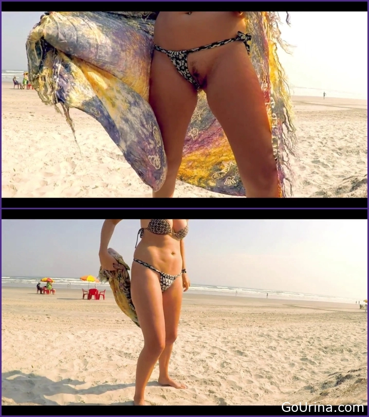 Golden Time - Hotwife Peeing In Public Beach, Ksalechuga, flash pee - 2025